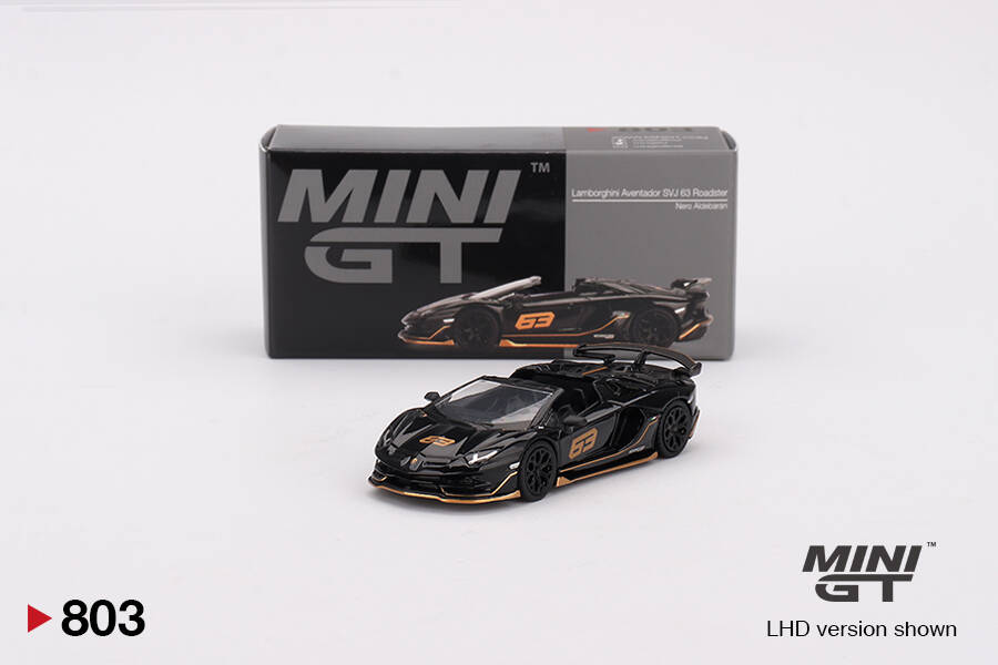 Mini GT 1/64 Lamborghini Aventador SVJ 63 Roadster Nero Aldebaran MGT00803