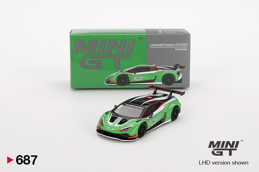 (ÖN SATIŞ) Mini GT 1/64 Lamborghini Huracán GT3 EVO2 Presentation MGT00687 - Thumbnail