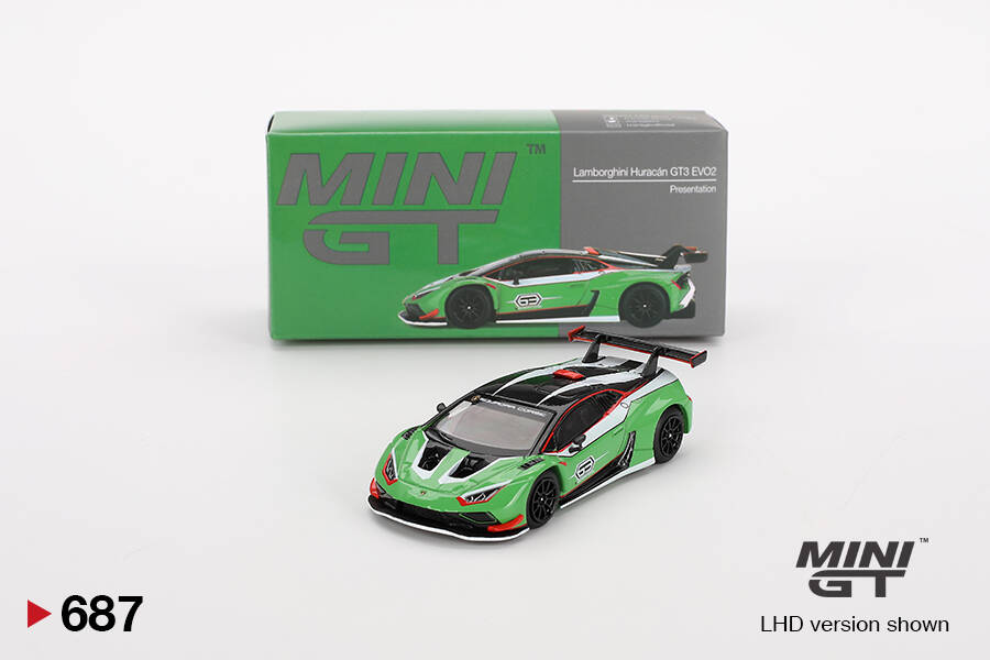 (ÖN SATIŞ) Mini GT 1/64 Lamborghini Huracán GT3 EVO2 Presentation MGT00687