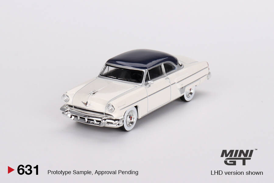 (ÖN SATIŞ) Mini GT 1/64 Lincoln Capri 1954 Arctic White / Atlantic Blue MGT00631