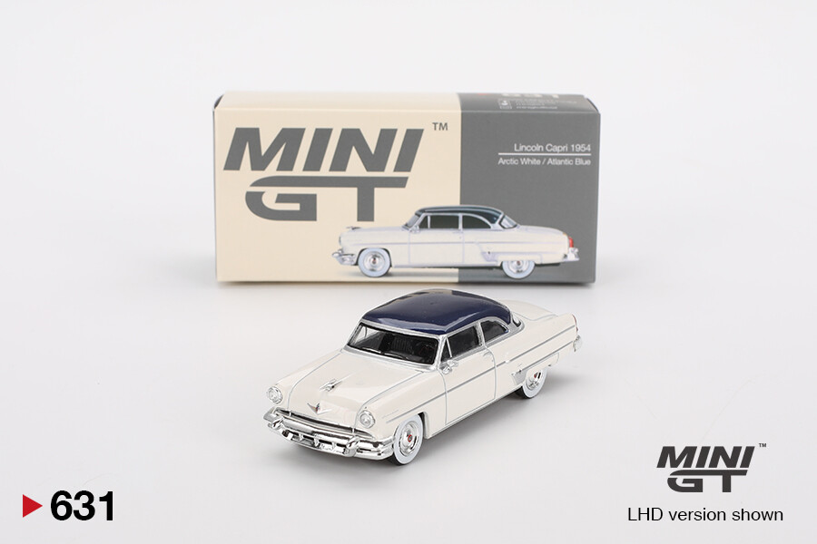 (ÖN SATIŞ) Mini GT 1/64 Lincoln Capri 1954 Arctic White / Atlantic Blue MGT00631 - Thumbnail