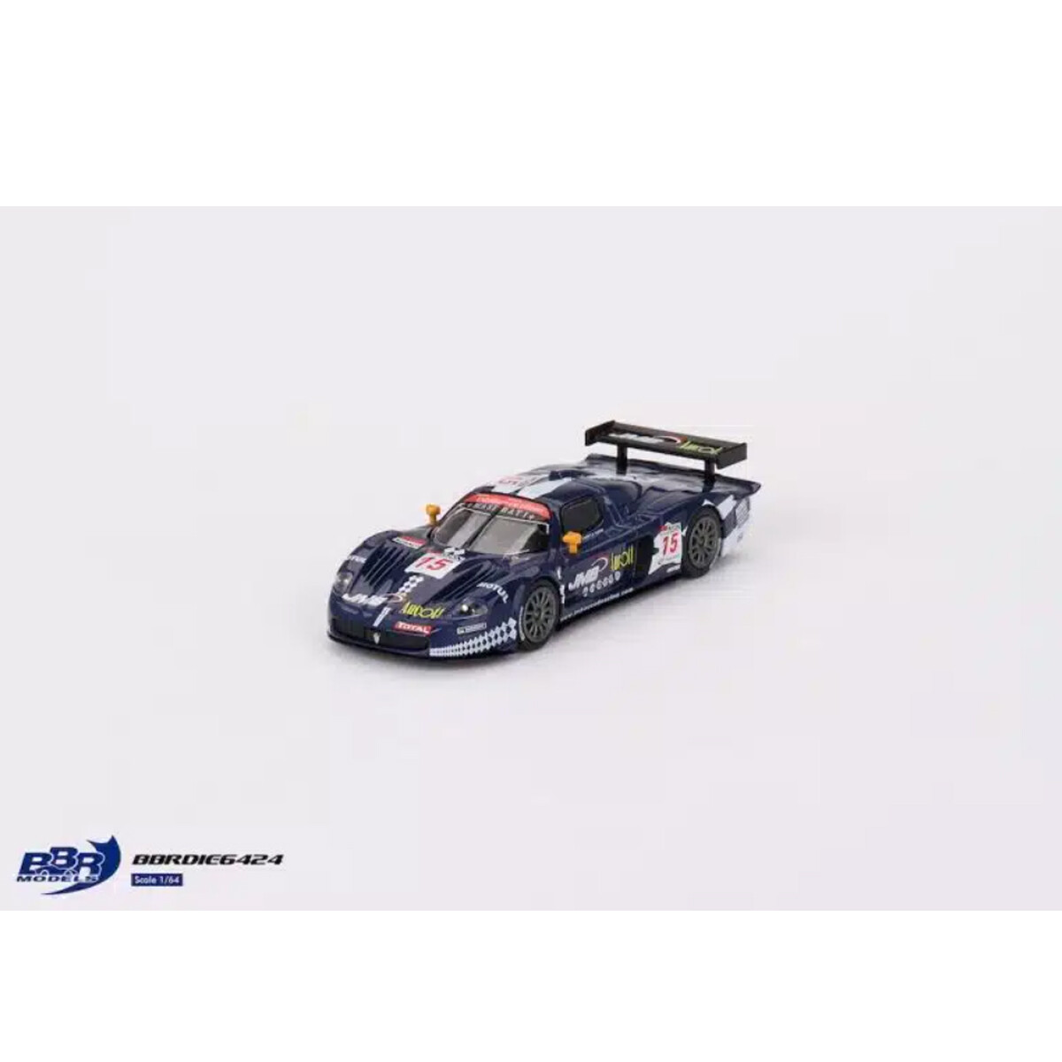 (ÖN SATIŞ) Mini GT 1/64 Maserati MC12 Competizione #15 JMB Racing 2008 FIA 24Hr of Spa BBRDIE6424 - Thumbnail