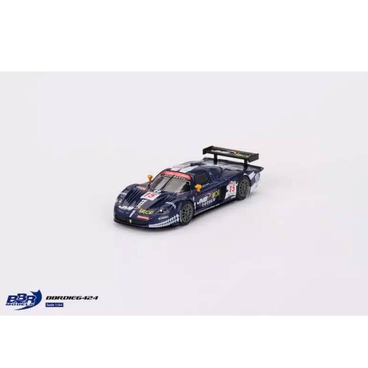 (ÖN SATIŞ) Mini GT 1/64 Maserati MC12 Competizione #15 JMB Racing 2008 FIA 24Hr of Spa BBRDIE6424