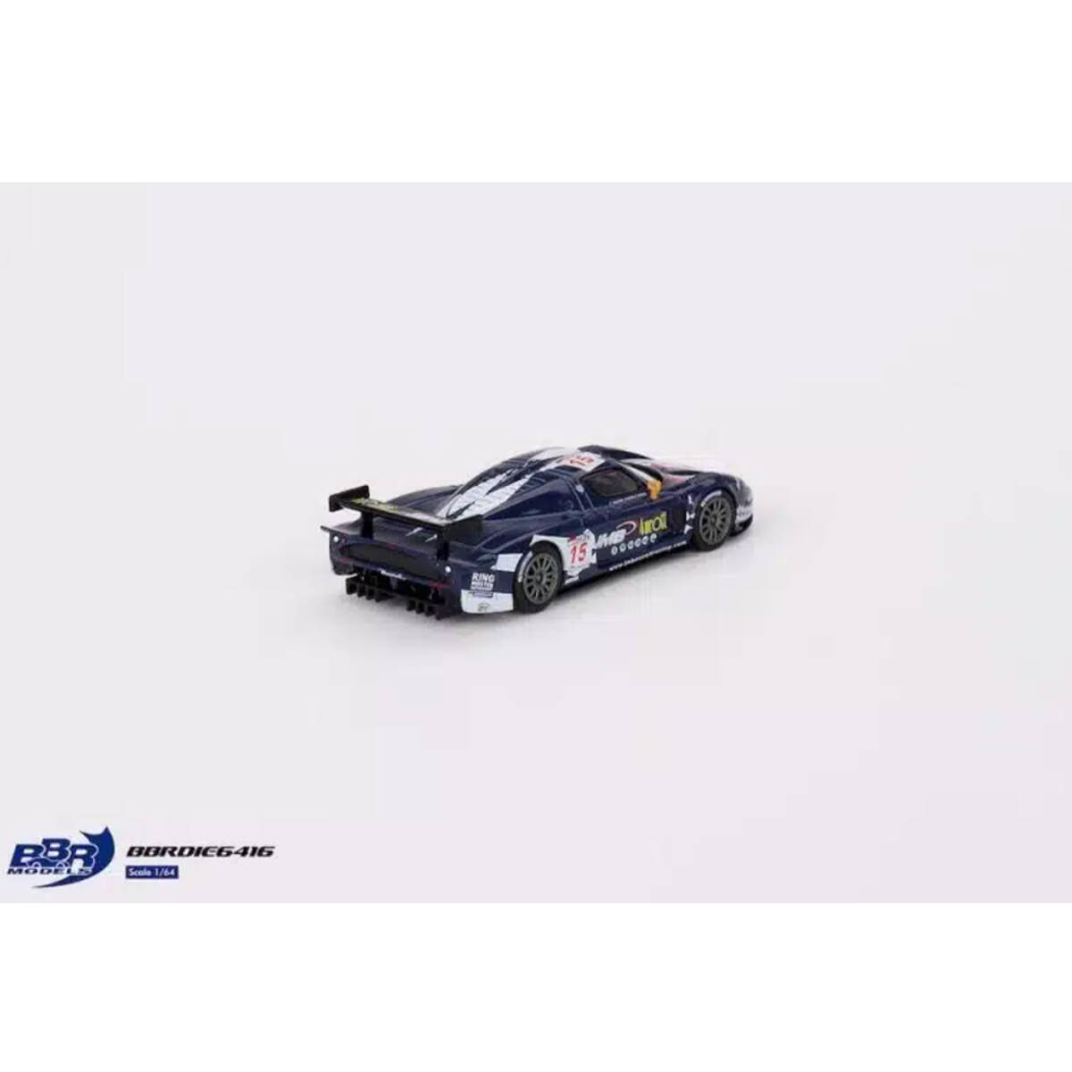 (ÖN SATIŞ) Mini GT 1/64 Maserati MC12 Competizione #15 JMB Racing 2008 FIA 24Hr of Spa BBRDIE6424