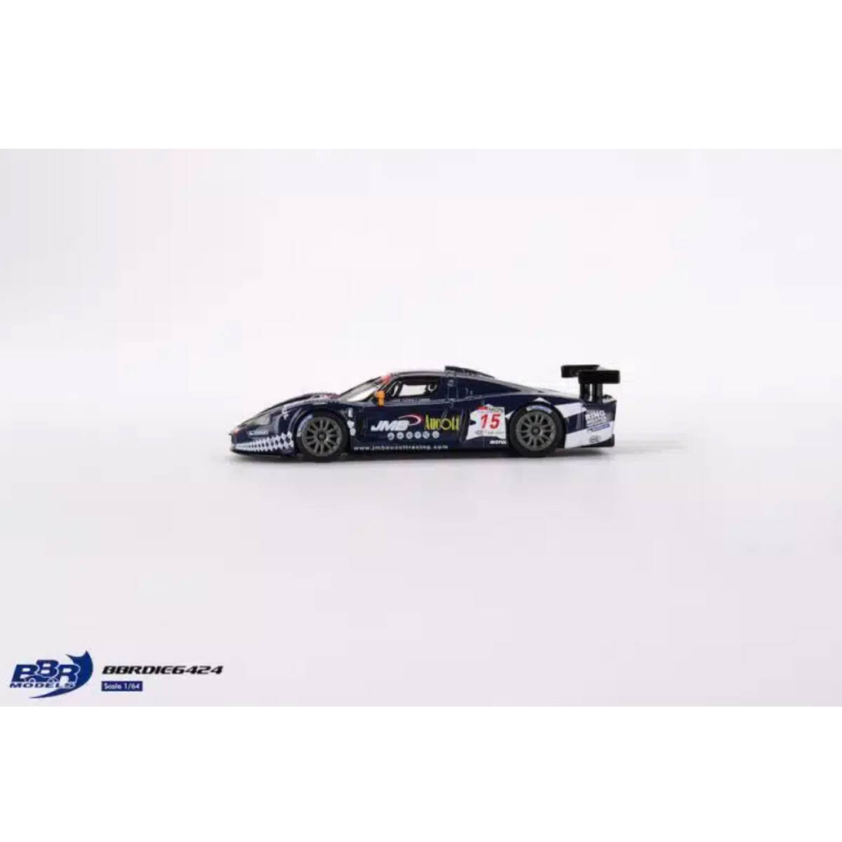 (ÖN SATIŞ) Mini GT 1/64 Maserati MC12 Competizione #15 JMB Racing 2008 FIA 24Hr of Spa BBRDIE6424