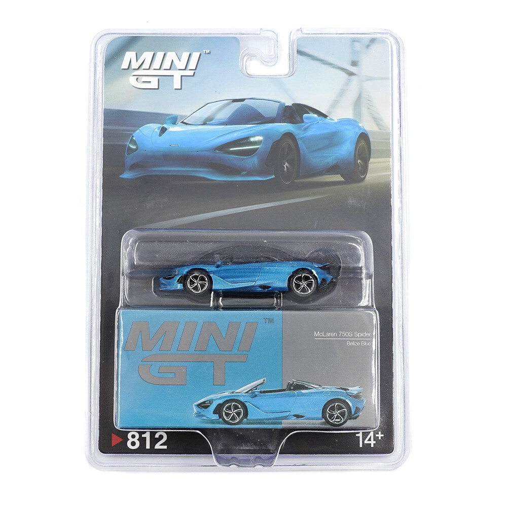 Mini GT 1/64 McLaren 750S Spider Belize Blue - Blister Paket MGT00812-BL - Thumbnail