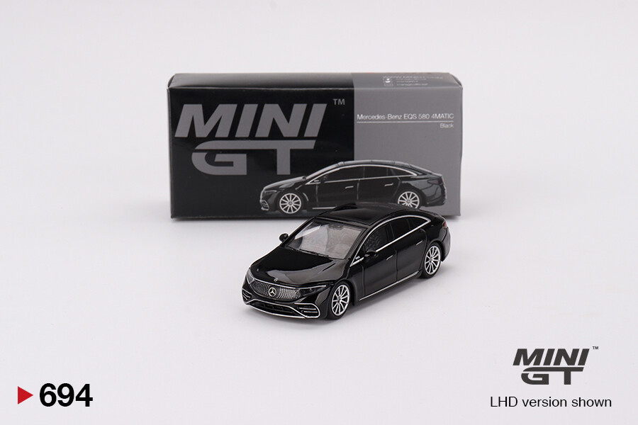 Mini GT 1/64 Mercedes-Benz EQS 580 4MATIC Black MGT00694 - Thumbnail