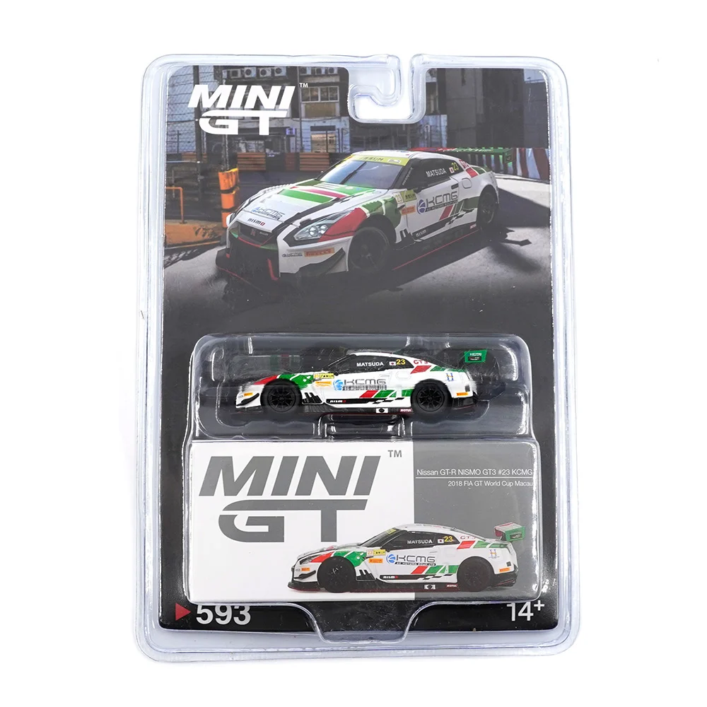 Mini GT 1/64 Nissan GT-R NISMO GT3 KCMG 2018 FIA GT World Cup Macau - Blister Paket MGT00593-BL - Thumbnail