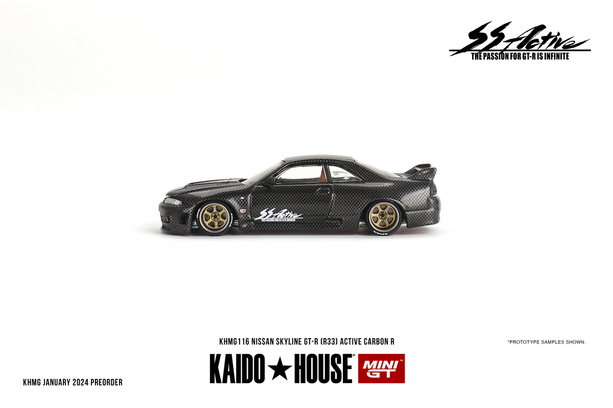 (ÖN SATIŞ) Mini GT 1/64 Nissan Skyline GT-R (R33) Active Carbon R KHMG116 - Thumbnail