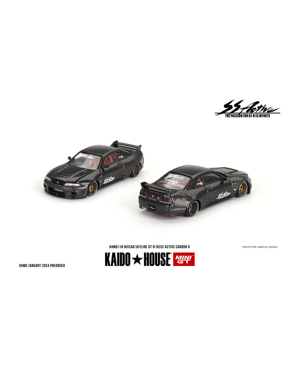 (ÖN SATIŞ) Mini GT 1/64 Nissan Skyline GT-R (R33) Active Carbon R KHMG116 - Thumbnail