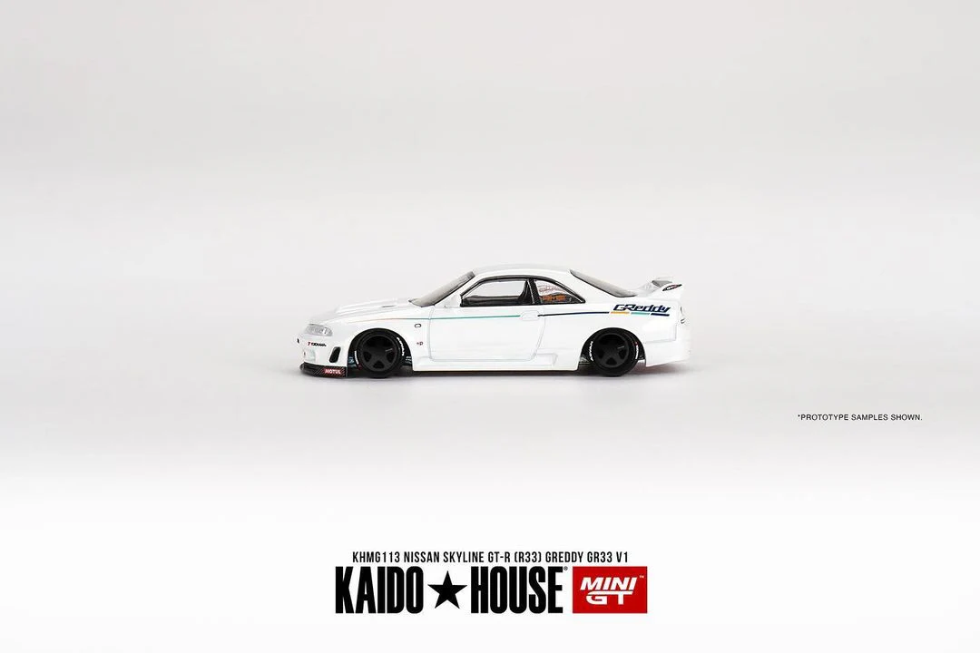 Mini GT 1/64 Nissan Skyline GT-R (R33) Greddy GR33 V1 KHMG113 - Thumbnail