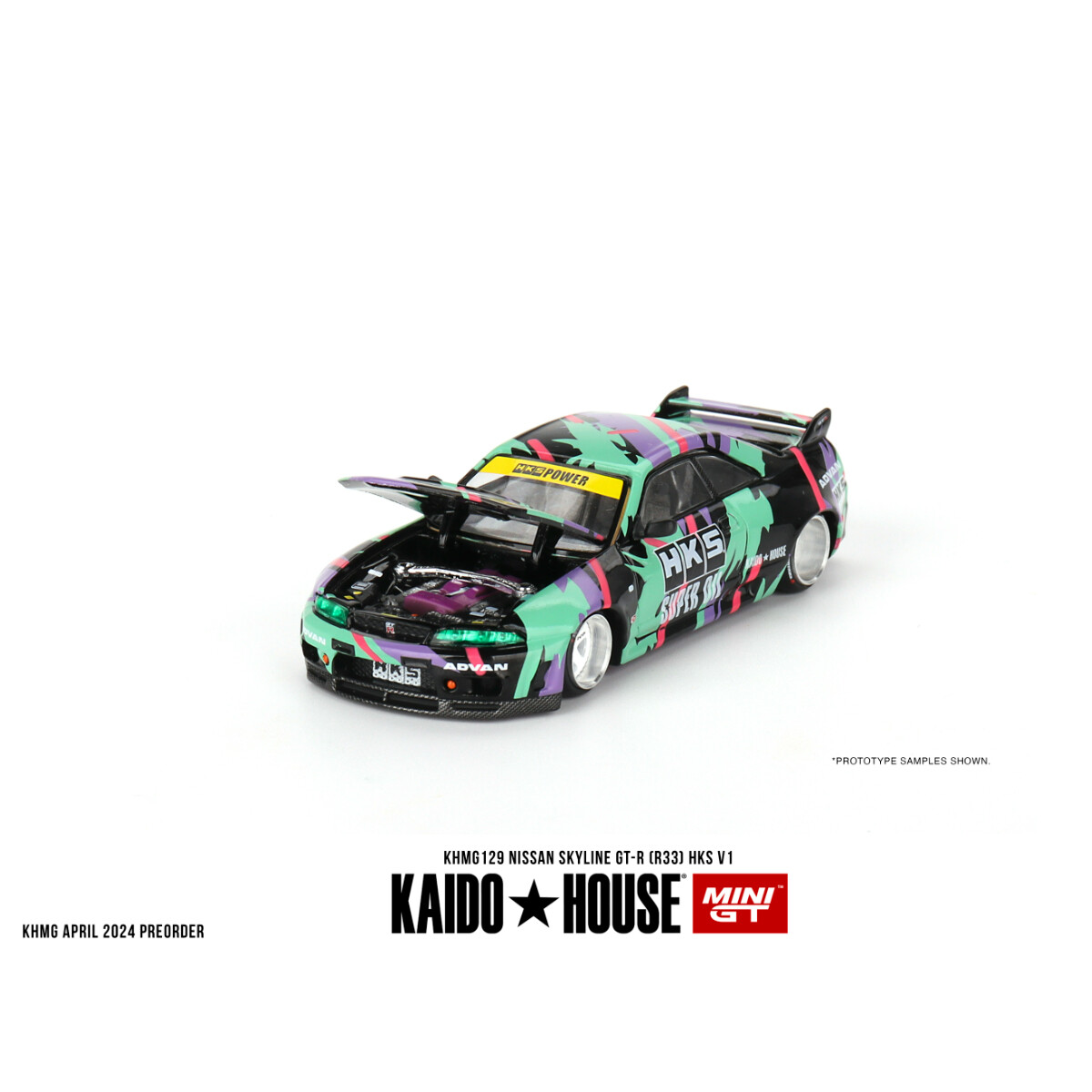 (ÖN SATIŞ) Mini GT 1/64 Nissan Skyline GT-R (R33) HKS V1 KHMG129 - Thumbnail