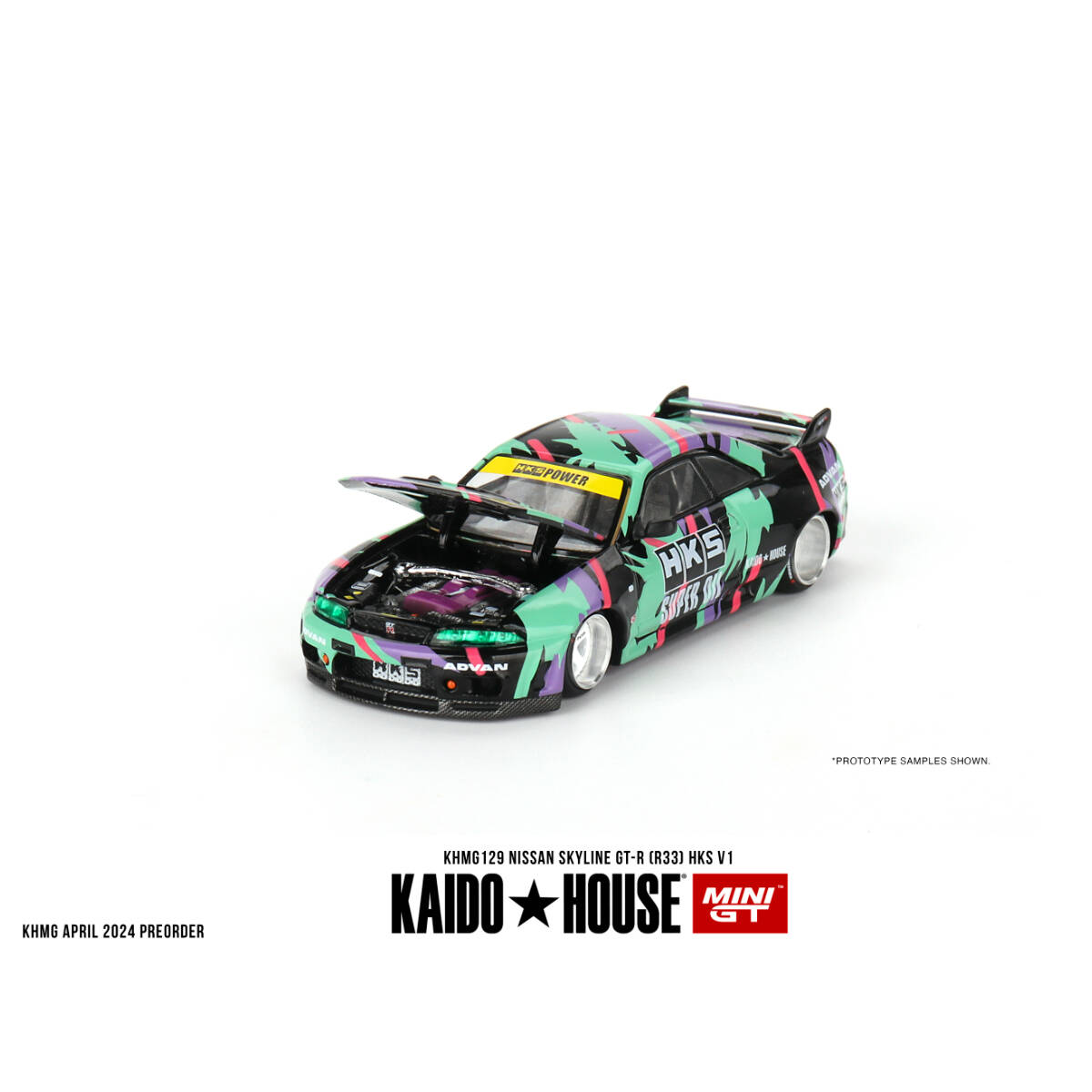 (ÖN SATIŞ) Mini GT 1/64 Nissan Skyline GT-R (R33) HKS V1 KHMG129