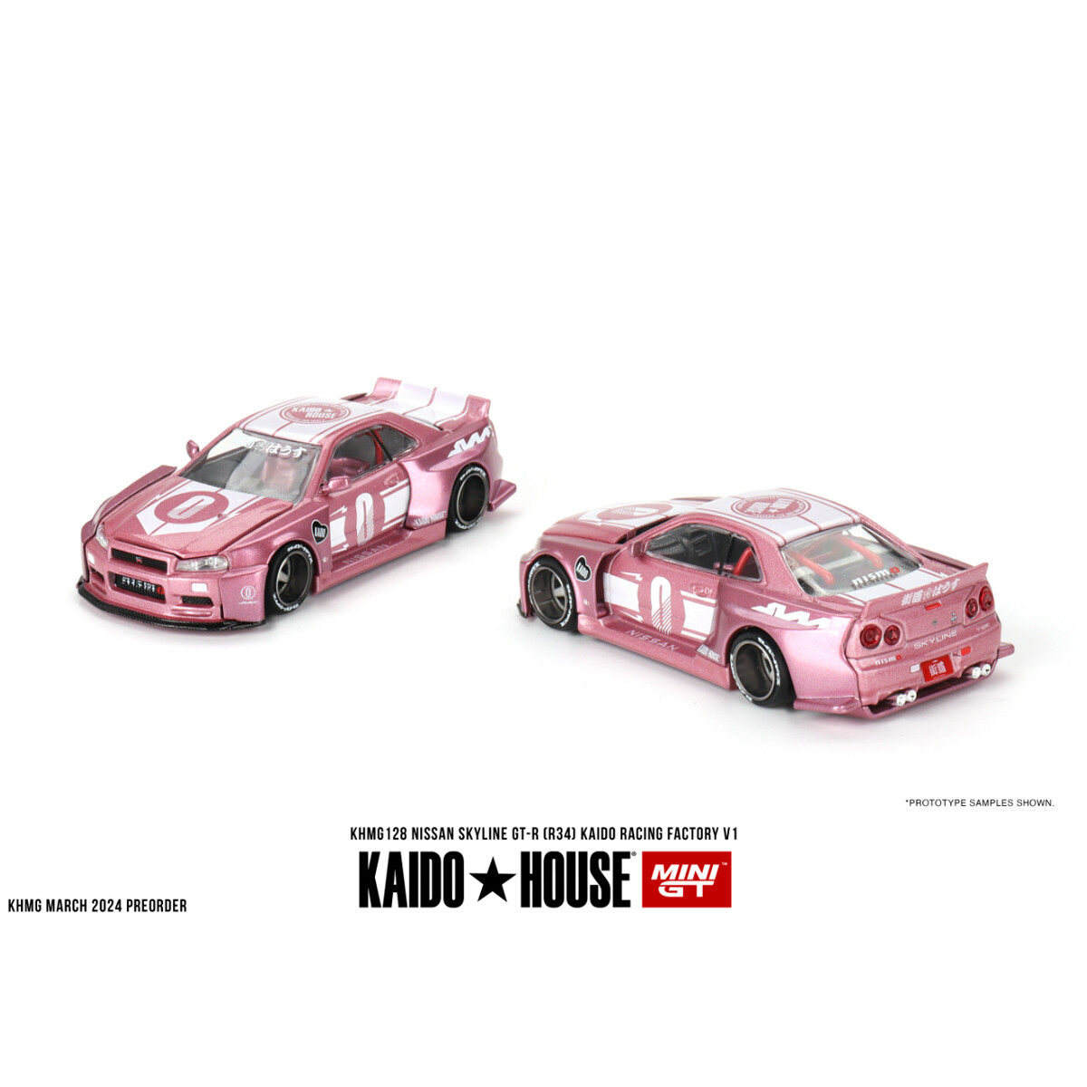 (ÖN SATIŞ) Mini GT 1/64 Nissan Skyline GT-R (R34) KAIDO RACING FACTORY V1 24 KHMG128 - Thumbnail