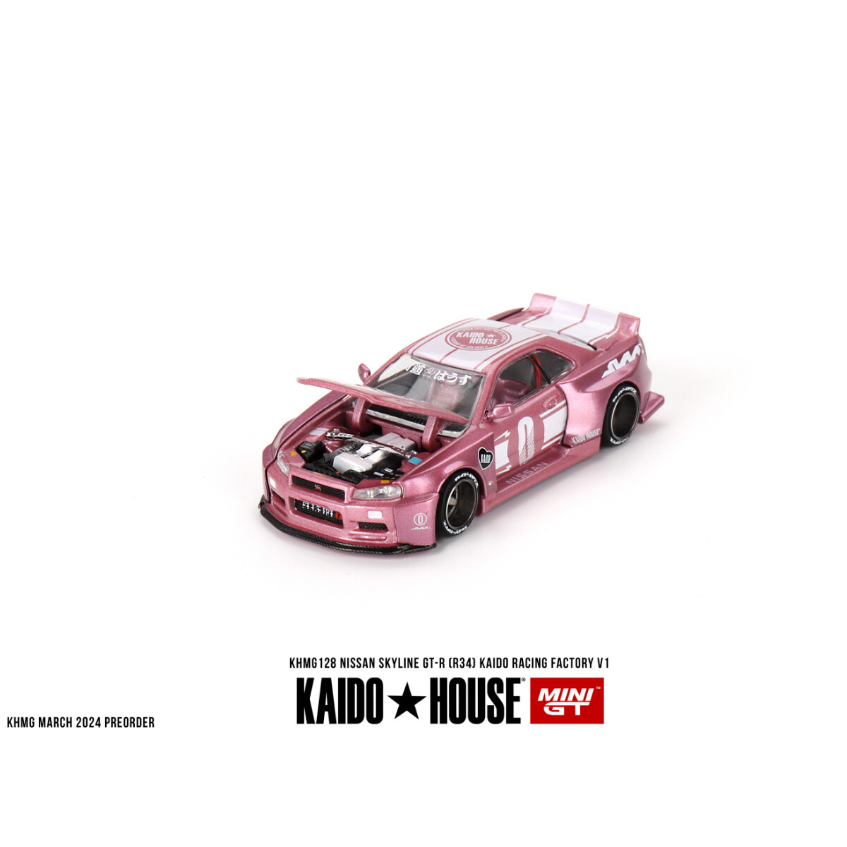 (ÖN SATIŞ) Mini GT 1/64 Nissan Skyline GT-R (R34) KAIDO RACING FACTORY V1 24 KHMG128 - Thumbnail