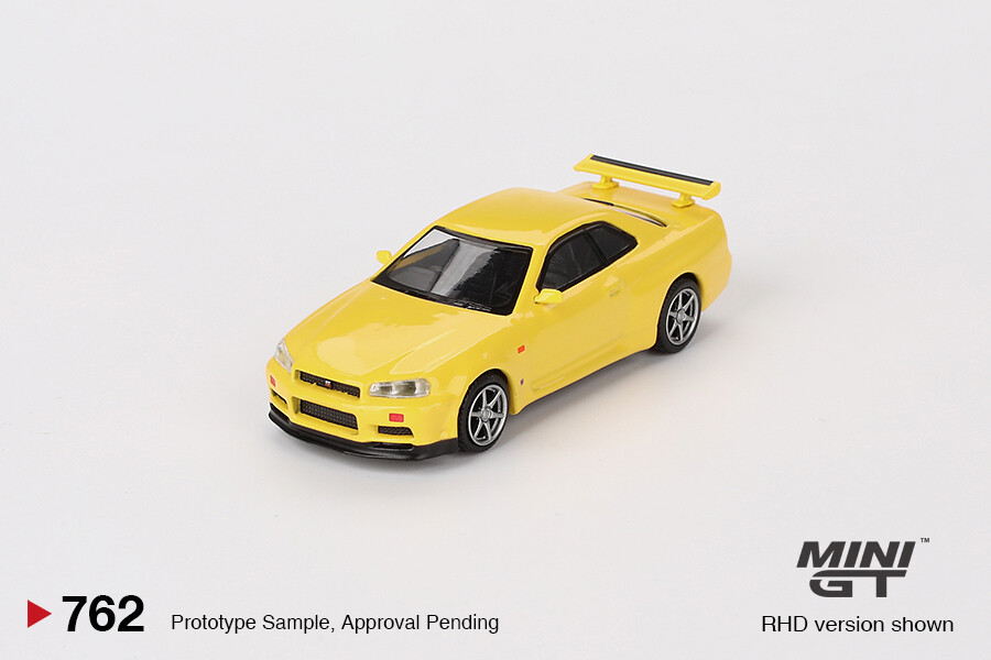 (ÖN SATIŞ) Mini GT 1/64 Nissan Skyline GT-R (R34) V-Spec Lightning Yellow MGT00762 - Thumbnail