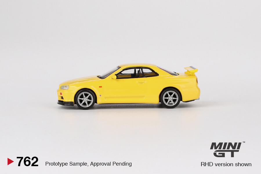 (ÖN SATIŞ) Mini GT 1/64 Nissan Skyline GT-R (R34) V-Spec Lightning Yellow MGT00762 - Thumbnail