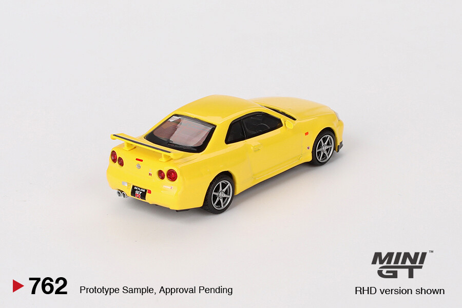 (ÖN SATIŞ) Mini GT 1/64 Nissan Skyline GT-R (R34) V-Spec Lightning Yellow MGT00762 - Thumbnail