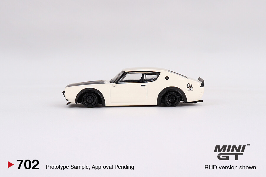 Mini GT 1/64 Nissan Skyline Kenmeri Liberty Walk White MGT00702 - Thumbnail