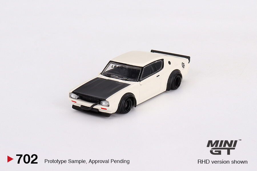 Mini GT 1/64 Nissan Skyline Kenmeri Liberty Walk White MGT00702 - Thumbnail