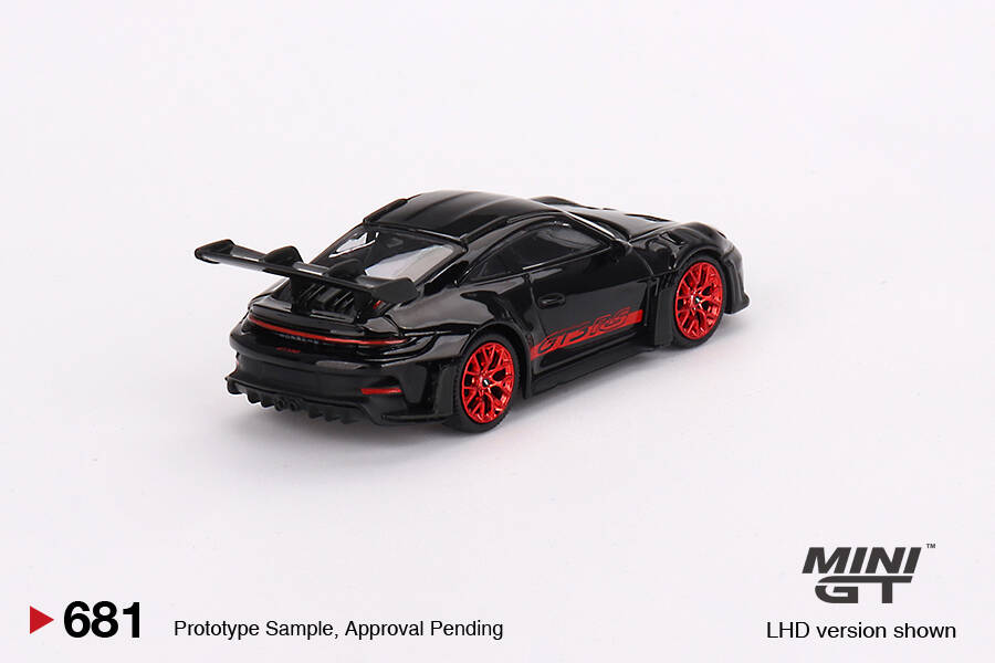 Mini GT 1/64 Porsche 911 (992) GT3 RS Black with Pyro Red MGT00681