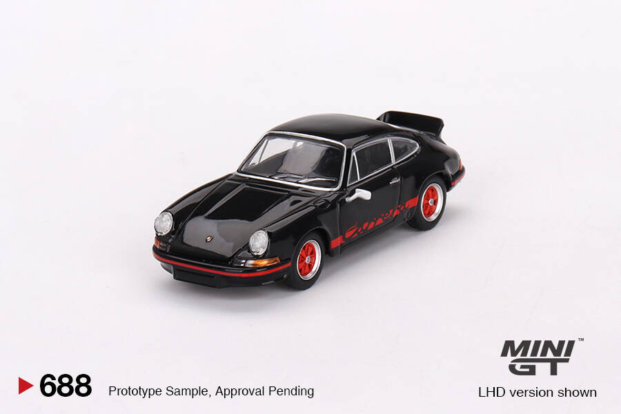 Mini GT 1/64 Porsche 911 Carrera RS 2.7 Black with Red Livery MGT00688