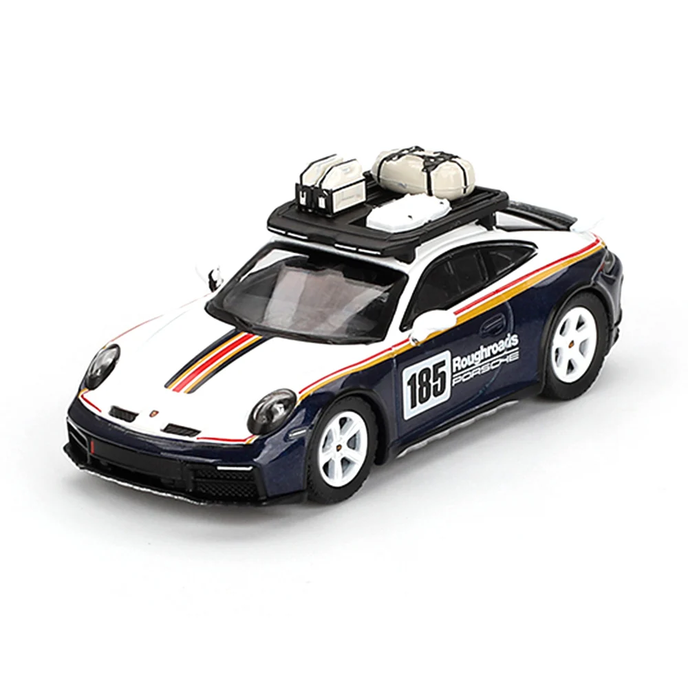 Mini GT 1/64 Porsche 911 Dakar Rallye Design Package White/Gentian Blue Metallic - Blister Paket MGT00805-BL - Thumbnail