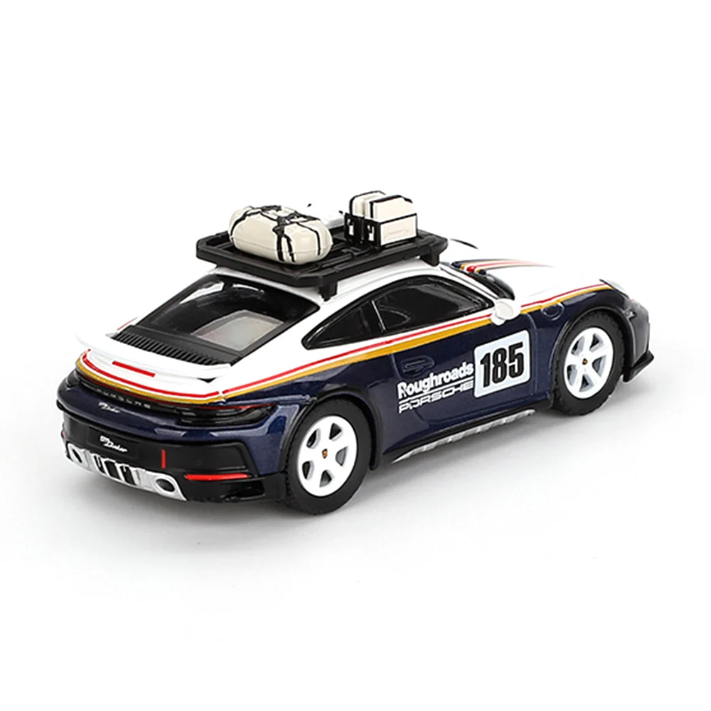 Mini GT 1/64 Porsche 911 Dakar Rallye Design Package White/Gentian Blue Metallic - Blister Paket MGT00805-BL - Thumbnail