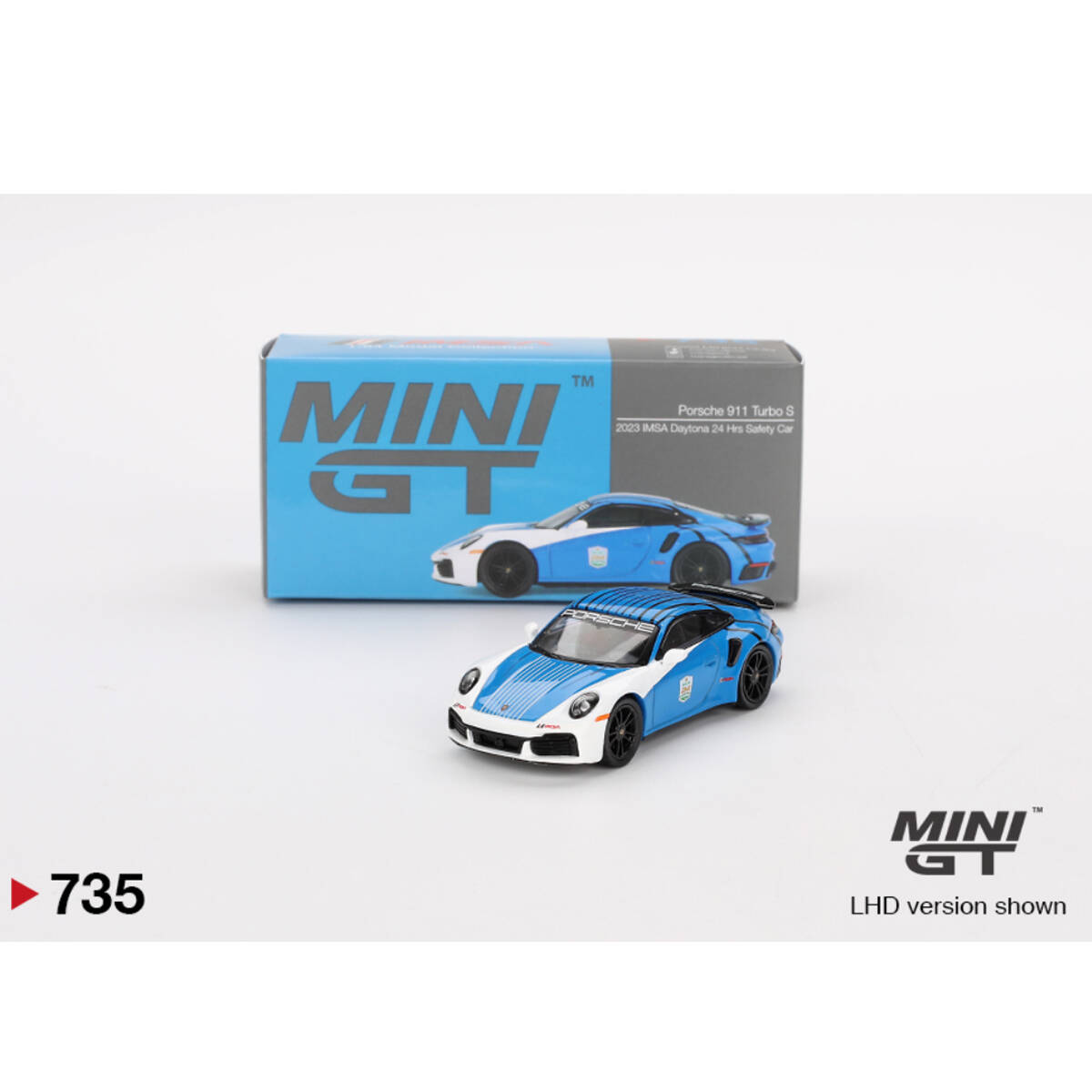 (ÖN SATIŞ) Mini GT 1/64 Porsche 911 Turbo S Safety Car 2023 IMSA Daytona 24 Hrs MGT00735