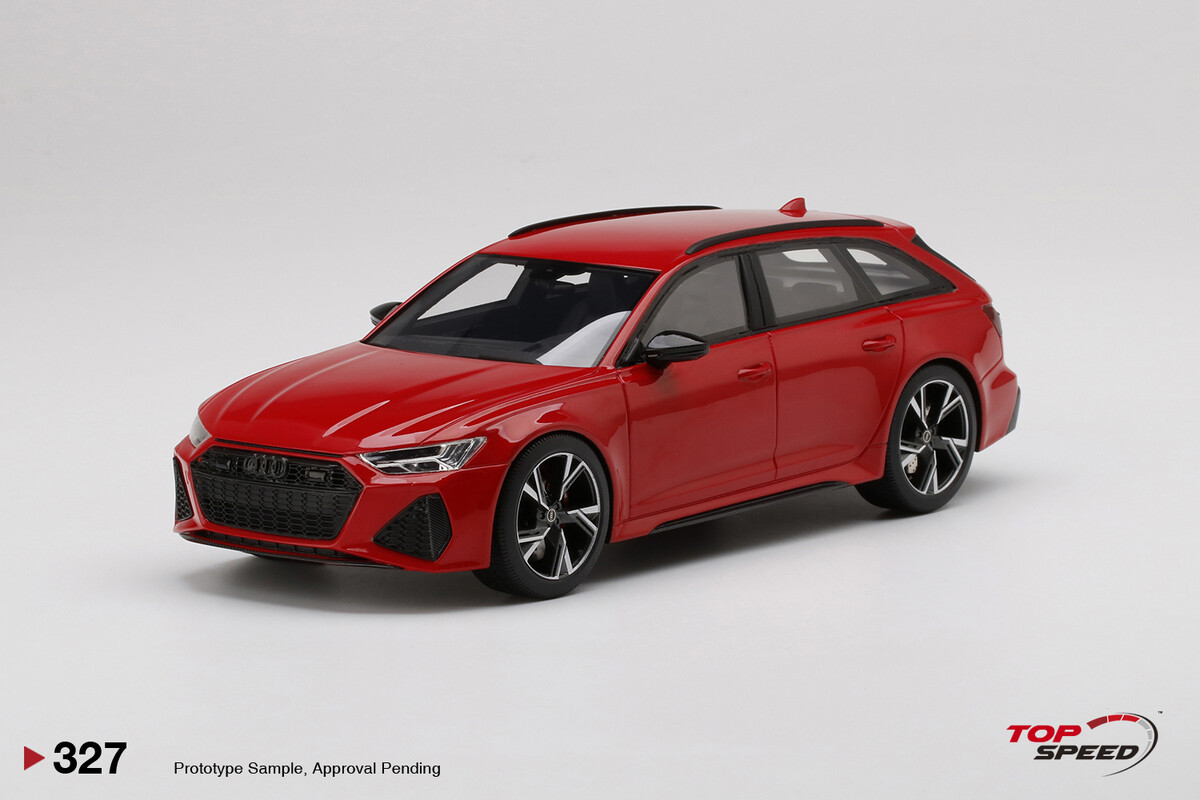 TopSpeed 1/18 Audi RS 6 Avant Carbon Black Tango Red TS0327 - Thumbnail