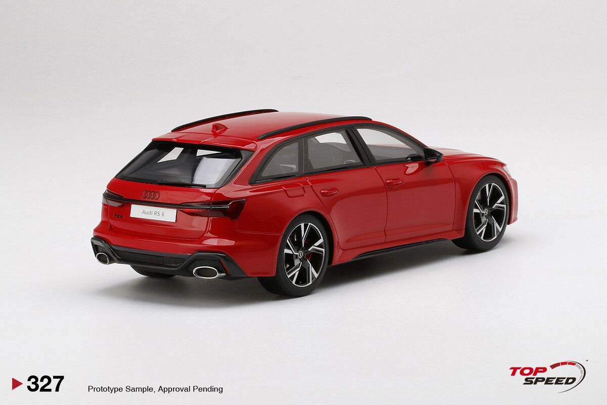 TopSpeed 1/18 Audi RS 6 Avant Carbon Black Tango Red TS0327 - Thumbnail