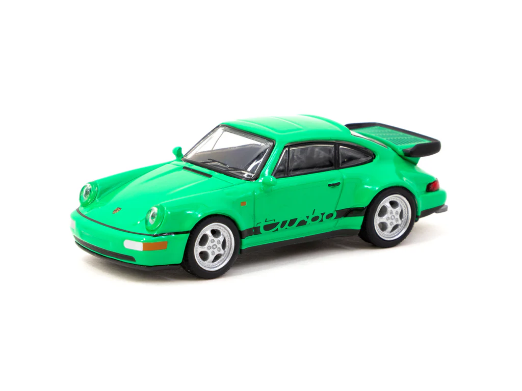 Schuco X Tarmac Works 1/64 Porsche 911 Turbo Green - COLLAB64 - Thumbnail