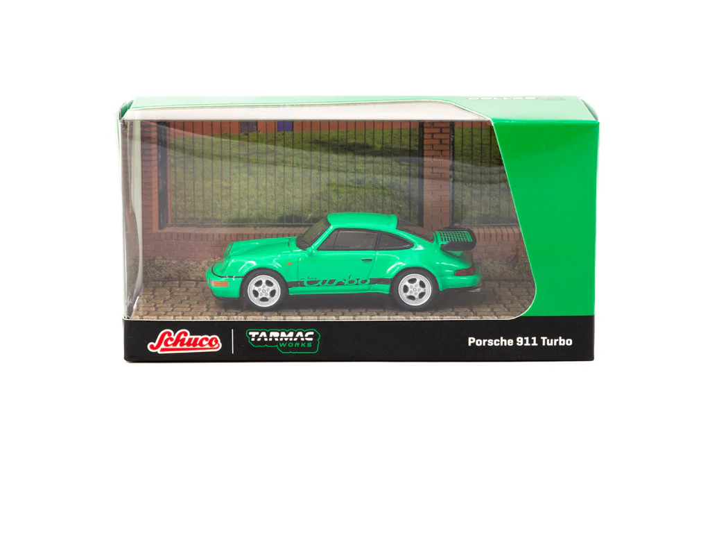 Schuco X Tarmac Works 1/64 Porsche 911 Turbo Green - COLLAB64 - Thumbnail