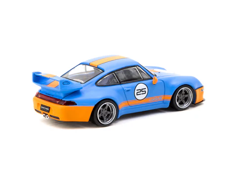 Tarmac Works 1/64 993 Remastered By Gunther Werks Blue / Orange - HOBBY64 T64-TL054-BO - Thumbnail