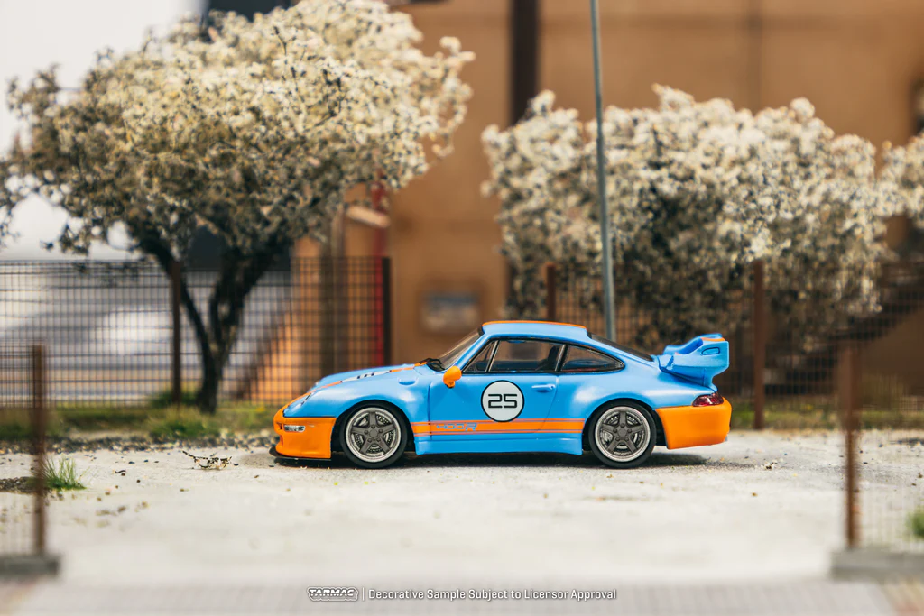 Tarmac Works 1/64 993 Remastered By Gunther Werks Blue / Orange - HOBBY64 T64-TL054-BO - Thumbnail