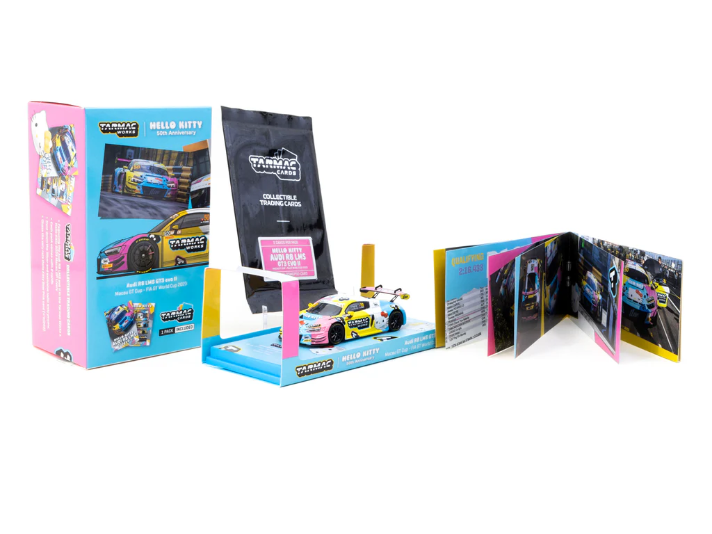 Tarmac Works 1/64 Audi R8 LMS GT3 Evo II Macau GT Cup - FIA GT World Cup 2023 - Race Version Uno Racing #50 with Tarmac Cards - HOBBY64 - Thumbnail