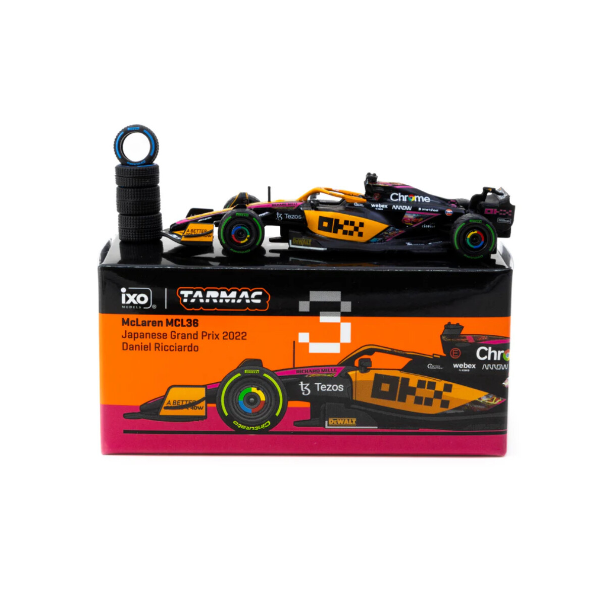 Tarmac Works 1/64 McLaren MCL36 Japanese Grand Prix 2022 Daniel Ricciardo #3 - GLOBAL64 T64G-F041-DR2 - Thumbnail