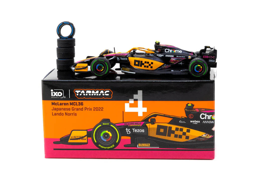 Tarmac Works 1/64 McLaren MCL36 Japanese Grand Prix 2022 Lando Norris #4 - GLOBAL64 T64G-F041-LN2 - Thumbnail