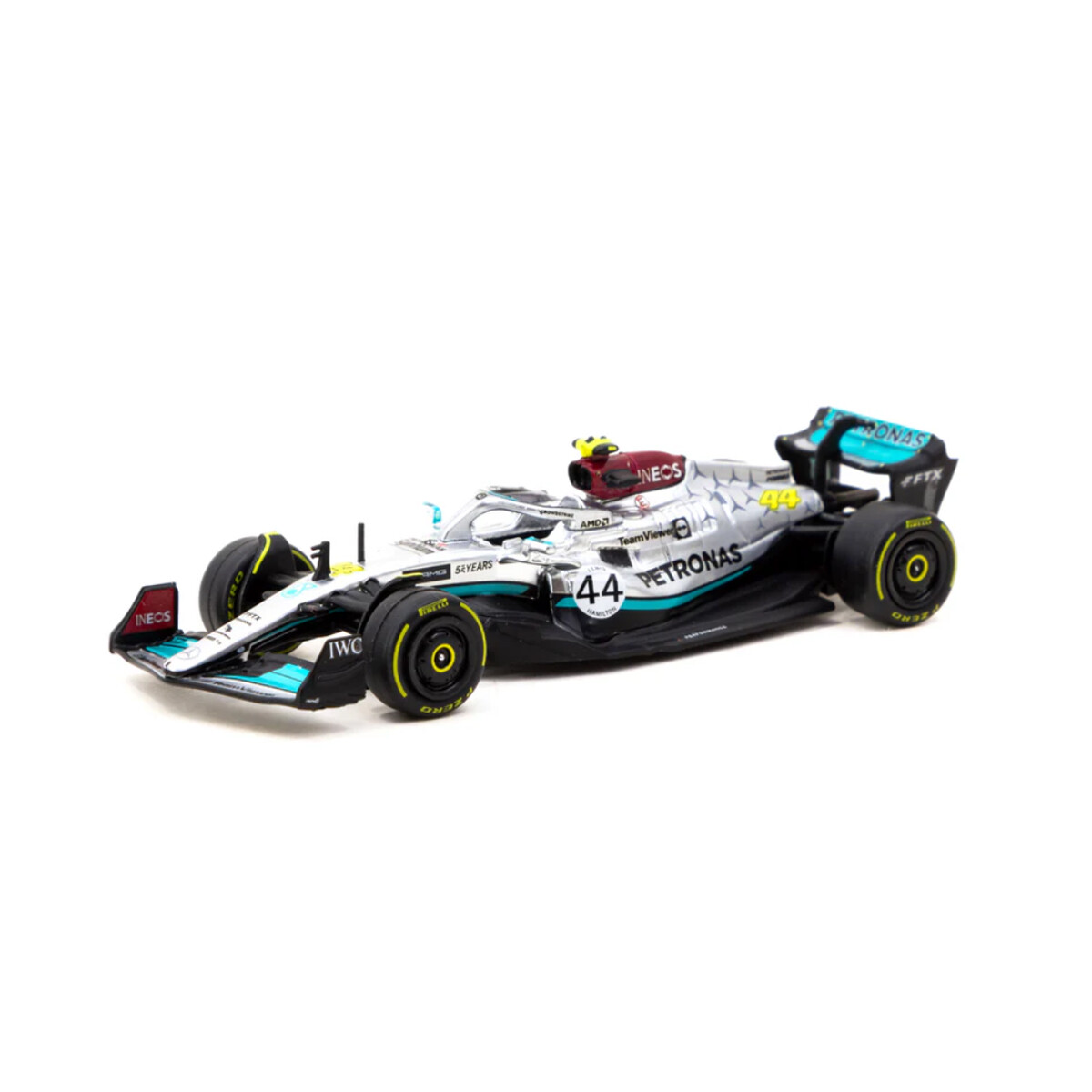 Tarmac Works 1/64 Mercedes-AMG F1 W13 E Performance Belgian Grand Prix 2022 Lewis Hamilton #44 - GLOBAL64 T64G-F044-LH3 - Thumbnail