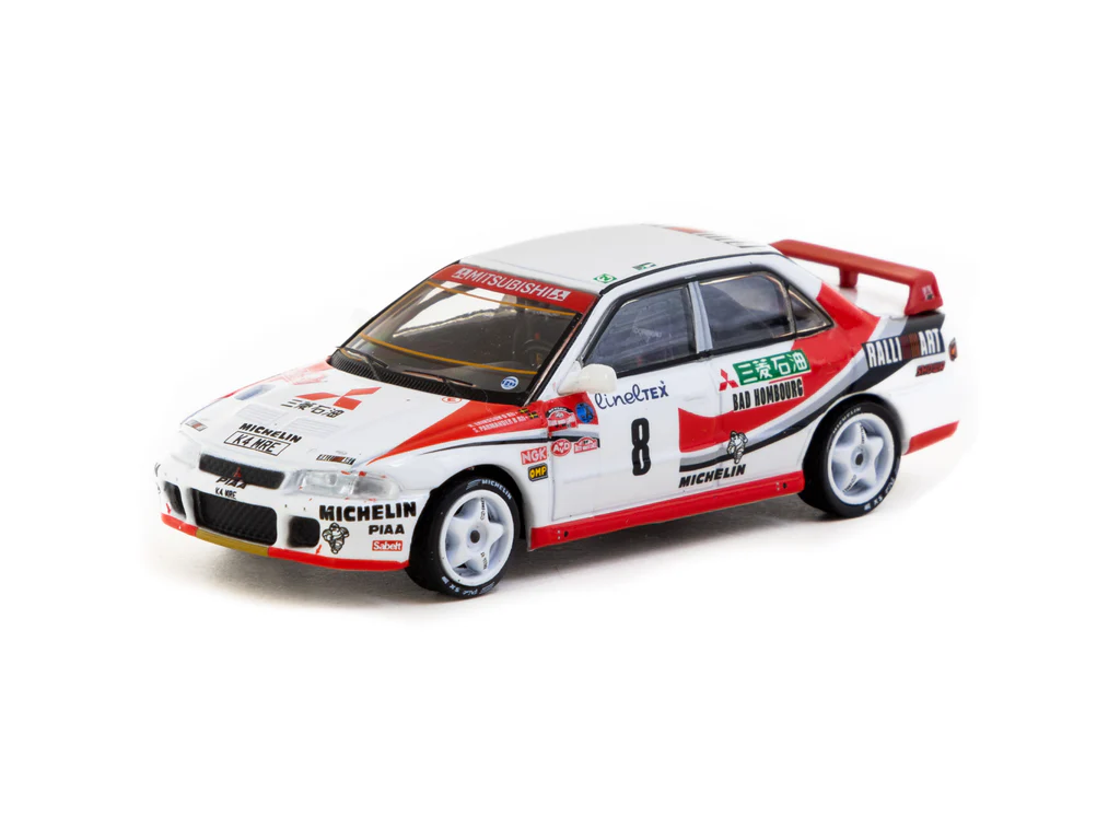 Tarmac Works 1/64 Mitsubishi Lancer Evolution Rallye Monte-Carlo 1993 #8 - GLOBAL64 T64G-048-93MCR08 - Thumbnail