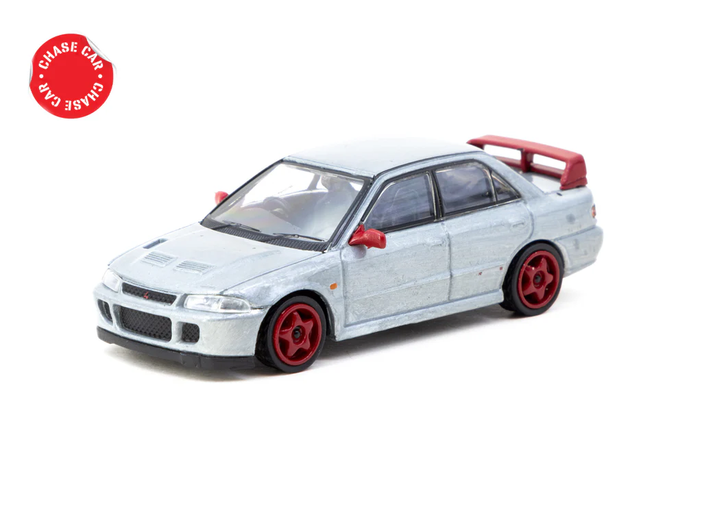 Tarmac Works 1/64 Mitsubishi Lancer GSR Evolution II Red with Tarmac Cards - GLOBAL64 T64G-049-RE - Thumbnail