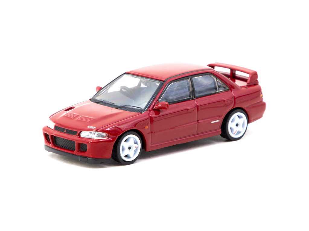 Tarmac Works 1/64 Mitsubishi Lancer GSR Evolution II Red with Tarmac Cards - GLOBAL64 T64G-049-RE - Thumbnail