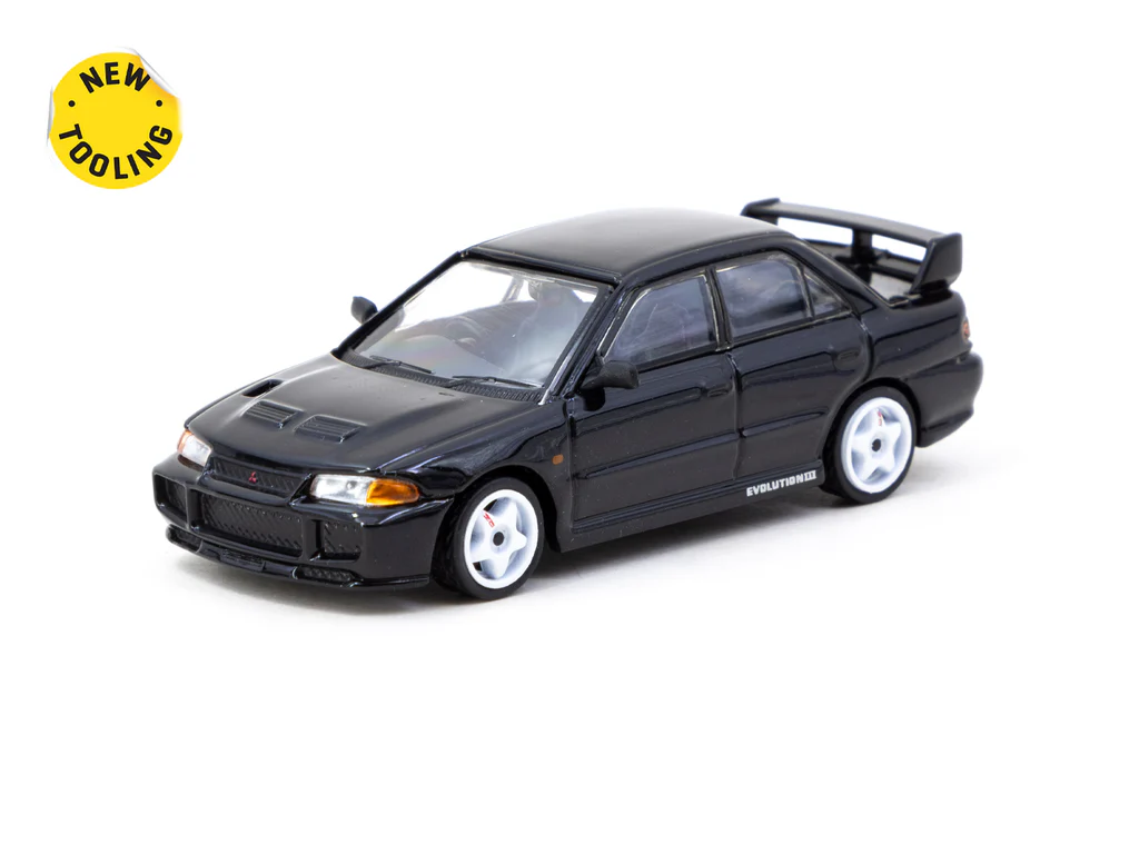 Tarmac Works 1/64 Mitsubishi Lancer GSR Evolution III Black - GLOBAL64 T64G-050-BK - Thumbnail