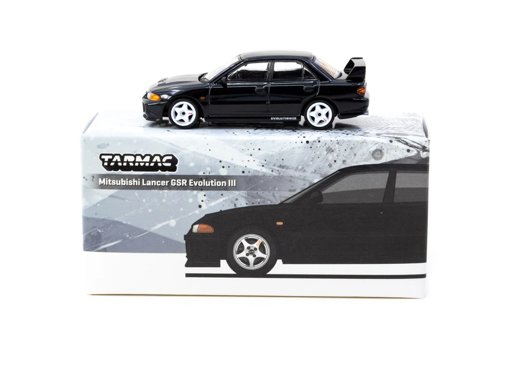 Tarmac Works 1/64 Mitsubishi Lancer GSR Evolution III Black - GLOBAL64 T64G-050-BK - Thumbnail