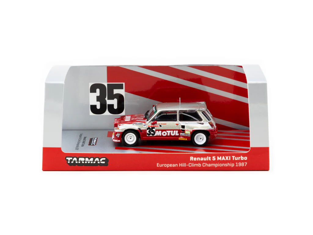 Tarmac Works 1/64 Renault 5 MAXI Turbo European Hill-Climb Championship 1987 Giovanni Rossi #35 - HOBBY64 T64-TL061-87EHC35 - Thumbnail