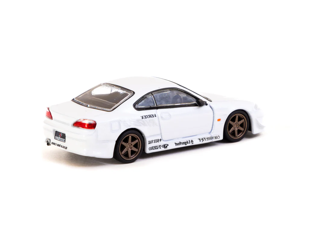 Tarmac Works 1/64 VERTEX Nissan Silvia S15 White Metallic - Lamley Special Edition - GLOBAL64 - Thumbnail